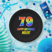 79. Geburtstag: Bold, Fun, Simple, Rainbow 79 Pappteller (Party)