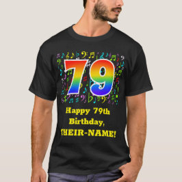 79. Geburtstag: Farbige Musiksymbole, Regenbogen 7 T-Shirt