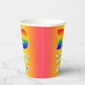 79. Geburtstag: Farbiges, lustiges Regenbogenmuste Pappbecher (Rechts)