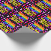 79. Geburtstag: Loving Hearts Pattern, Regenbogen Geschenkpapier (Ecke)