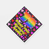 79. Geburtstag: Loving Hearts Pattern, Regenbogen  Serviette (Ecke)