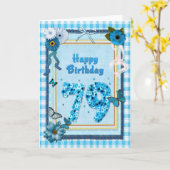 79. Geburtstag mit Scrapbook-Effekt Karte (Gelbe Blume)