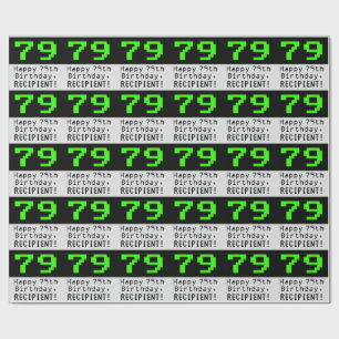 79. Geburtstag - Nerdy / Geeky Stil "79" und Name Geschenkpapier