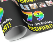 79. Geburtstag: Regenbogen "79"; benutzerdefiniert Geschenkpapier (Rolleneckpunkt)
