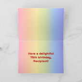 79. Geburtstag: Regenbogentext, benutzerdefinierte Karte (Innenseite)