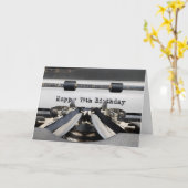 79. Geburtstag Retro Schreibmaschine Karte (Gelbe Blume)