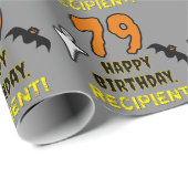 79. Geburtstag: Spooky Halloween Thema, Individuel Geschenkpapier (Rolleneckpunkt)