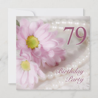 79. Geburtstags-Party Einladung mit Gänseblümchen