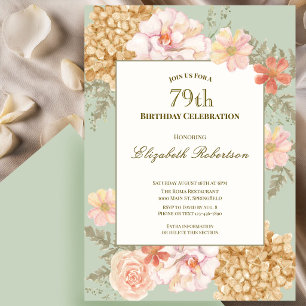 79. Geburtstagseinladung Herbstfarben Floral Sage Einladung