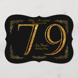 79. Geburtstagsfeier 79.,Gatsby,Black & Gold Einladung