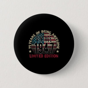 79. Geburtstagsgeschenk Männer Vintage Geboren 194 Button
