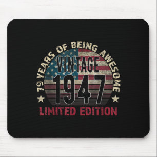 79. Geburtstagsgeschenk Männer Vintage Geboren 194 Mousepad