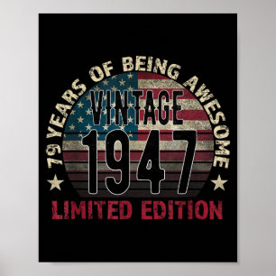 79. Geburtstagsgeschenk Männer Vintage Geboren 194 Poster