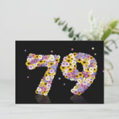 79. Geburtstagsparty mit Blumenbriefen Einladung (Stehend Vorderseite)