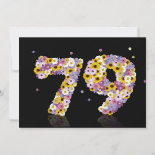 79. Geburtstagsparty mit Blumenbriefen Einladung