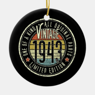 79 Jahre alt Vintage 1943 Limitierte Auflage 79. Keramik Ornament