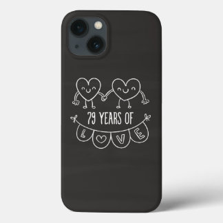 79. Jubiläum Geschenk Chalk Herzen iPhone 13 Hülle