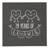 79. Jubiläum Geschenk Chalk Herzen Würfel (Vorderseite)