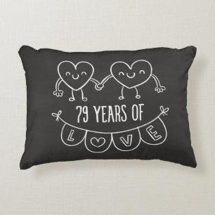 79. Jubiläum Geschenk Chalk Herzen Zierkissen