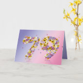 79th birthday card with flowery letters karte (Gelbe Blume)