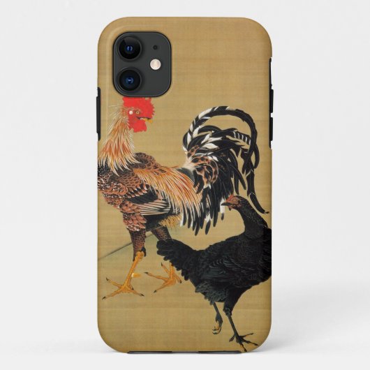 7. 大鶏雌雄図, 若冲 Paar der Hühner, Jakuchū Case-Mate iPhone Hülle (Rückseite)