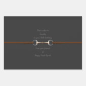 7,5" Snaffle Bit & Reins Custom Text Reittier Geschenkpapier Set (Vorderseite)