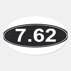 7.62 Oval Sticker im Marathon-Stil