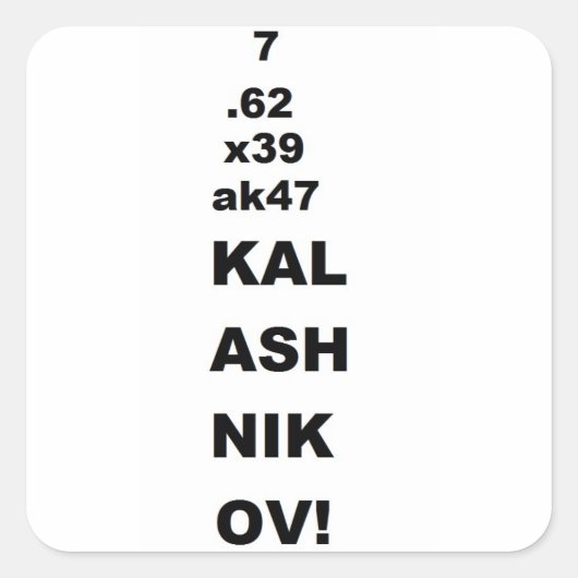 7.62x39 quadratischer aufkleber (Vorderseite)