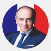 7,6 cm, Zemmour Präsident 2022 Runder Aufkleber (Vorderseite)