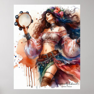 *~* 7 A100 Psychische Boho Sinti und Roma Tambouri Poster