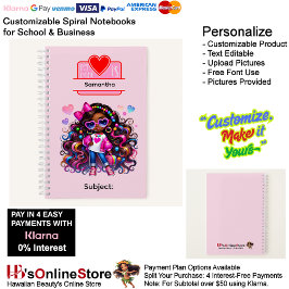 7 African American Girl Writing Supplies Students Notizblock