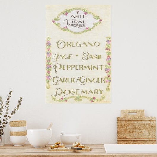 7 Anti-Viral Herbs Poster (Küche)