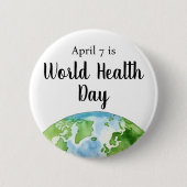7. April Weltgesundheitstag Button (Vorderseite)
