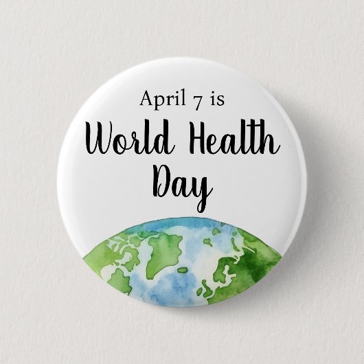 7. April Weltgesundheitstag Button (Vorderseite)