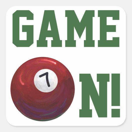 7 Ball Quadratischer Aufkleber (Vorderseite)