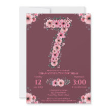 7. Big Birthday Girl Pink Blume Green Folies