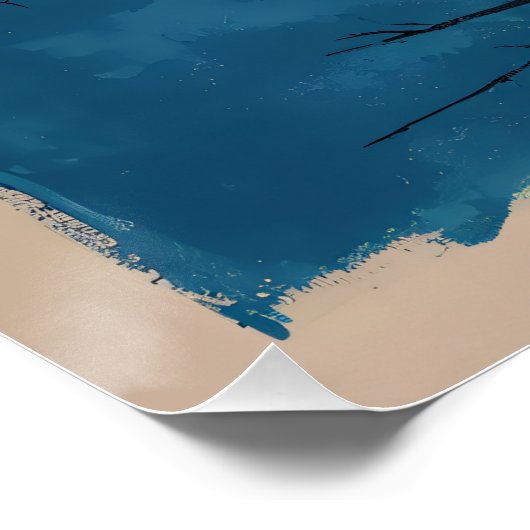 7 Birds and Moon Poster (Ecke)