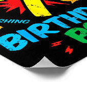 7 Birthday Boy Comic Cool 7th Bday Superhero Party Poster (Ecke)