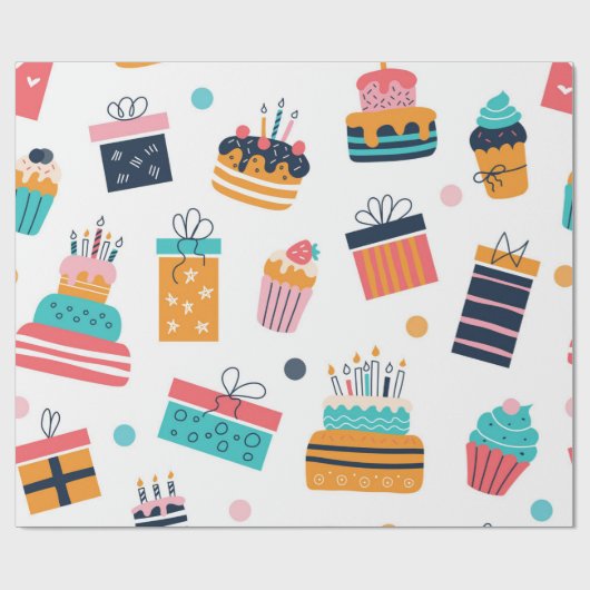 7- Birthday Packpapier Muster (Flach)
