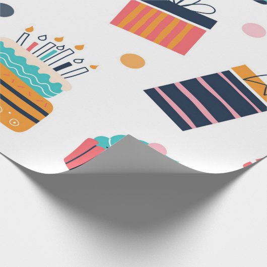 7- Birthday Packpapier Muster (Ecke)