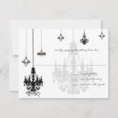 7 Black Candeliers Wedding RSVP Cards (Vorderseite)