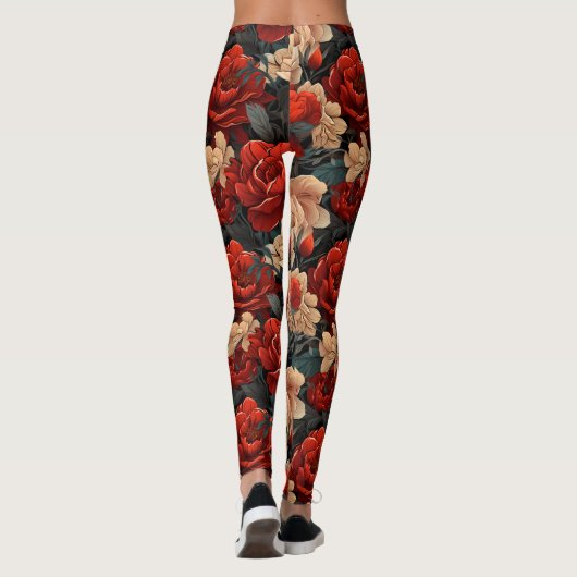 #7 Blumenmuster Leggings (Rückseite)