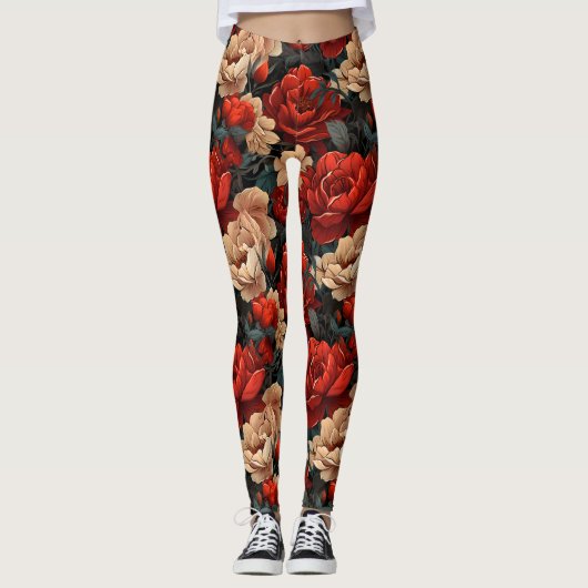 #7 Blumenmuster Leggings (Vorderseite)