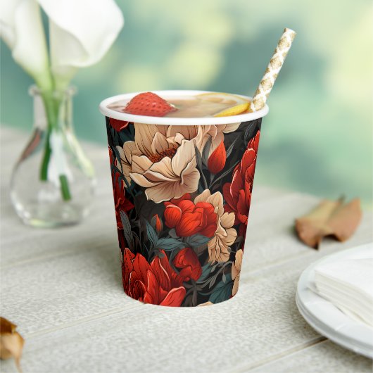 #7 Blumenmuster Pappbecher (In Situ)