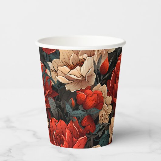 #7 Blumenmuster Pappbecher (Rückseite)