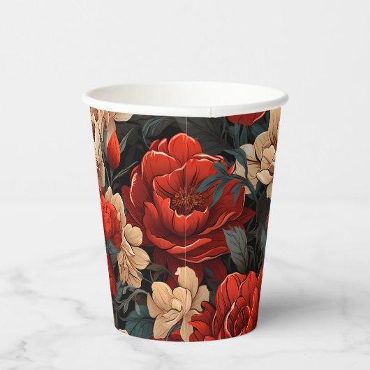 #7 Blumenmuster Pappbecher (Rechts)