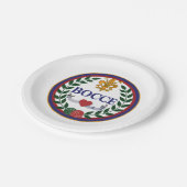 7" Bocce Party-Teller Pappteller (Schrägansicht)