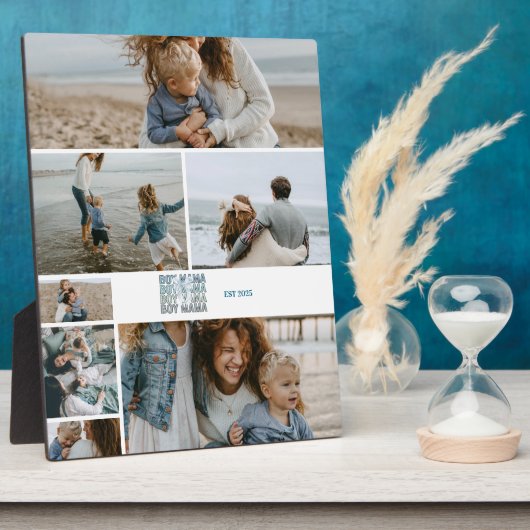 7 Boy Mama Custom Photo Collage Fotoplatte (Seite)