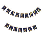 7 Briefe Blauer Gold Gott segne Taufgemeinschaft Wimpelkette