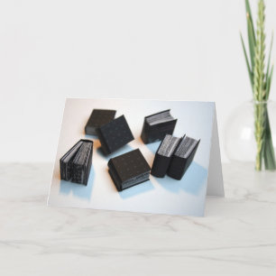 7 Bücher von Miniaturkünstlern - Grußkarte Karte